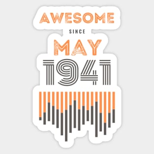 Awesome Since May 1941, 80 years old, 80th Birthday Gift Sticker